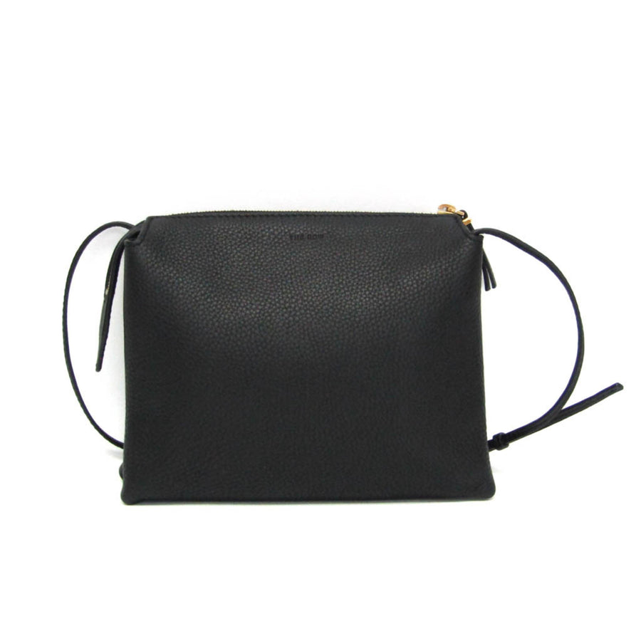 The Row NU MINI TWIN W1236 leren schoudertas voor dames zwart