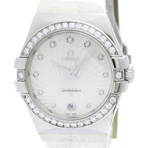 Montre OMEGA Constellation à quartz en acier, diamants et cadran nacre 123.18.35.60.52.001, polie