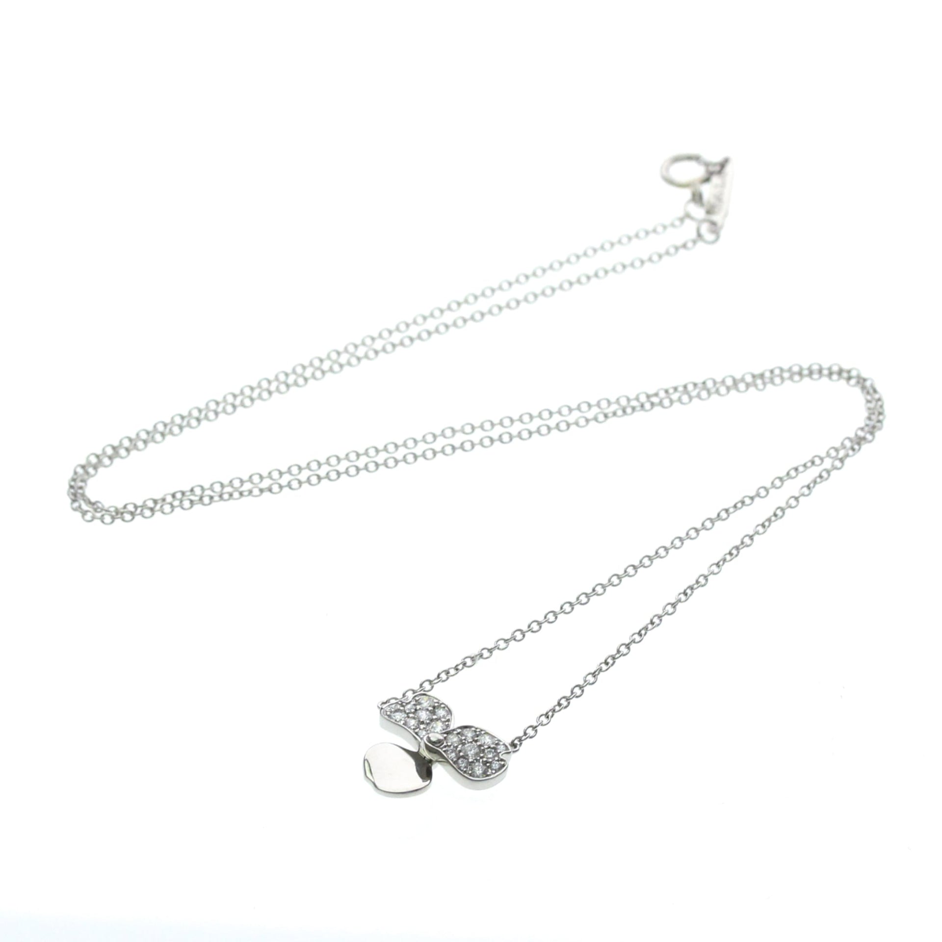 Tiffany Paper Flower Mini Diamond Necklace Platinum Diamond Women 14