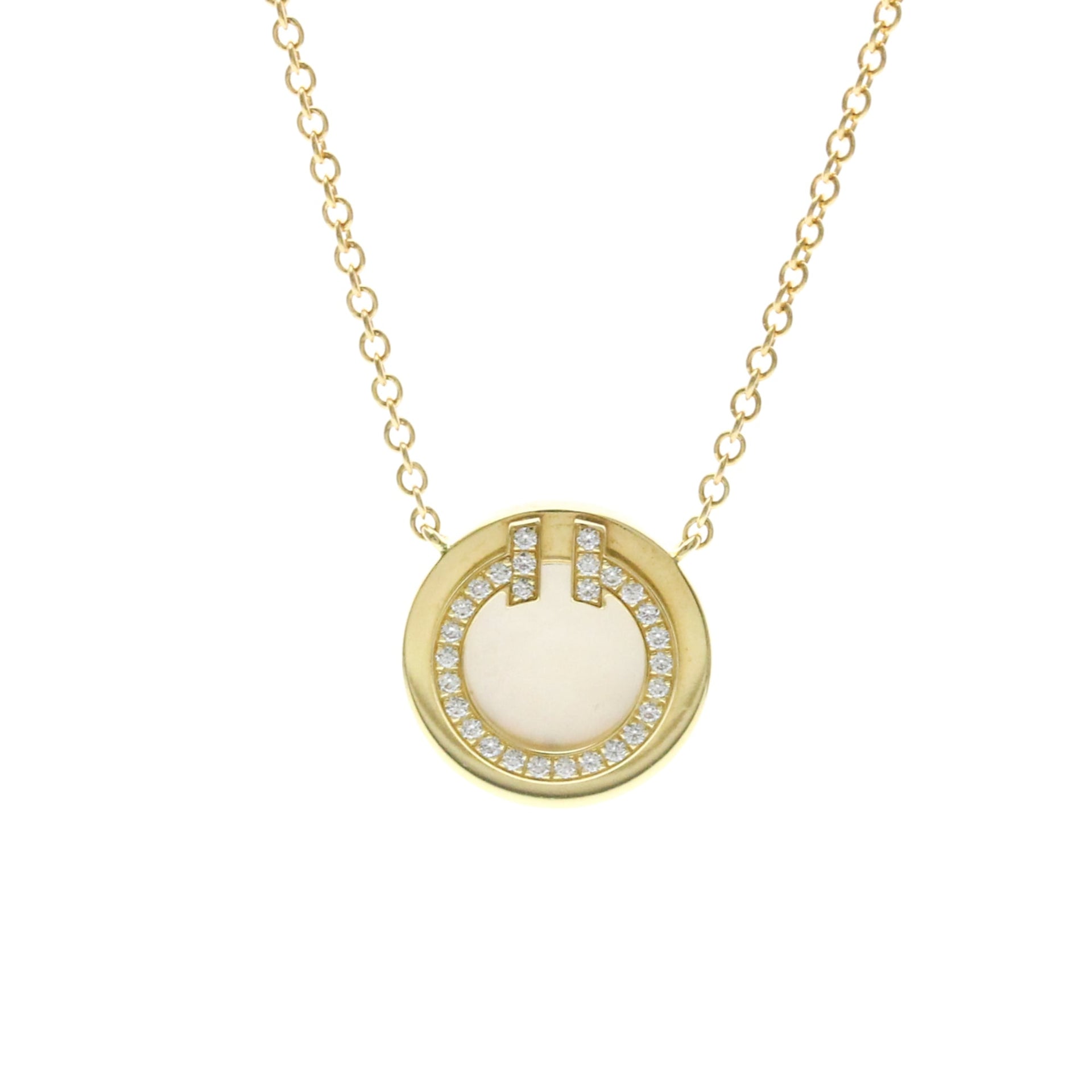 Tiffany T TWO Circle Diamond Necklace Mini Model Yellow Gold (18K) Diamond 1