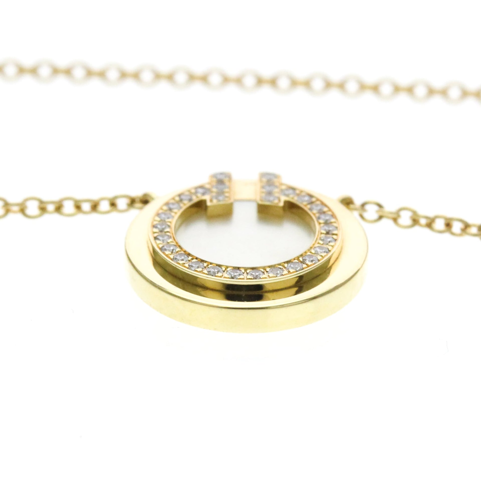 Tiffany T TWO Circle Diamond Necklace Mini Model Yellow Gold (18K) Diamond 4