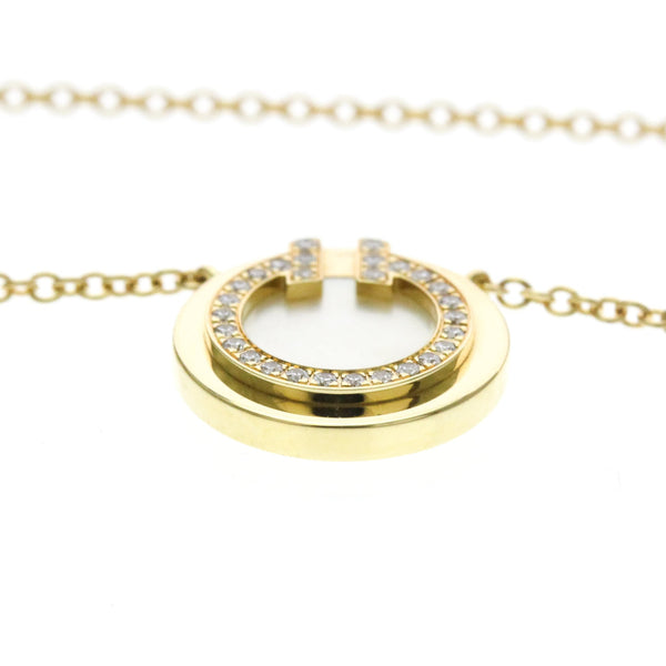 Tiffany T TWO Circle Diamond Necklace Mini Model Yellow Gold (18K) Diamond 4