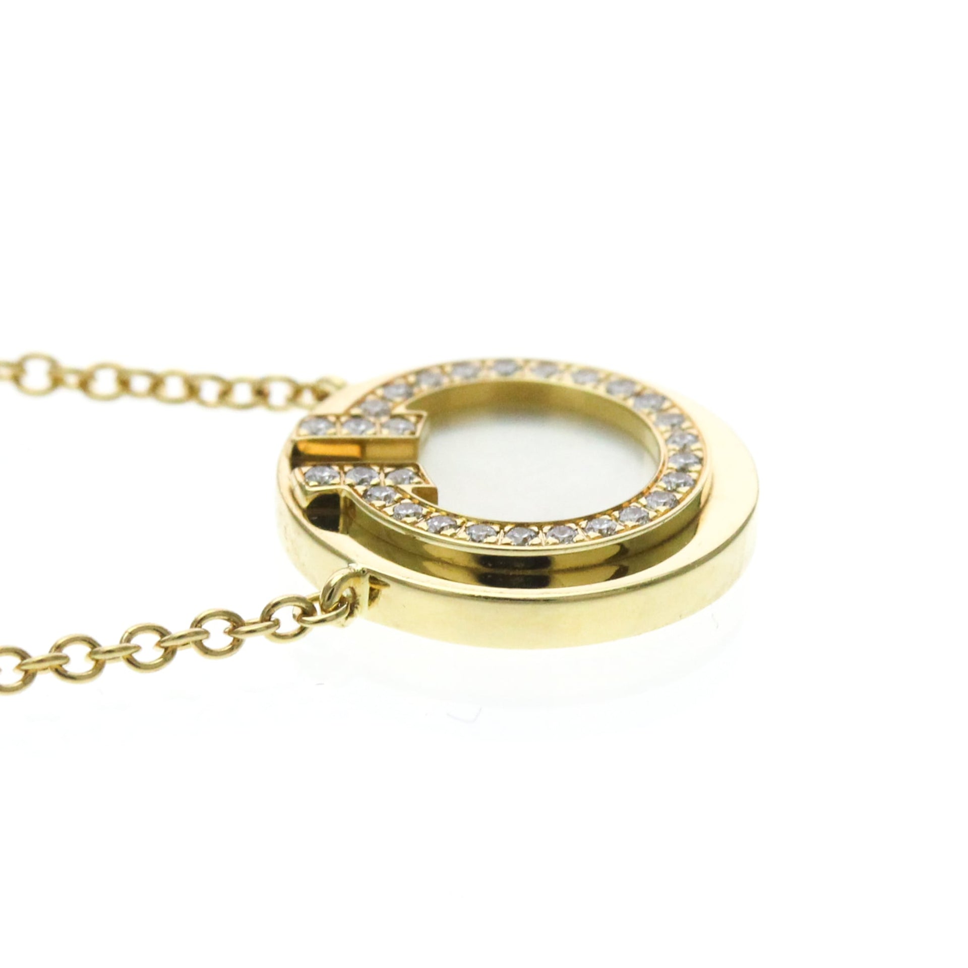 Tiffany T TWO Circle Diamond Necklace Mini Model Yellow Gold (18K) Diamond 5