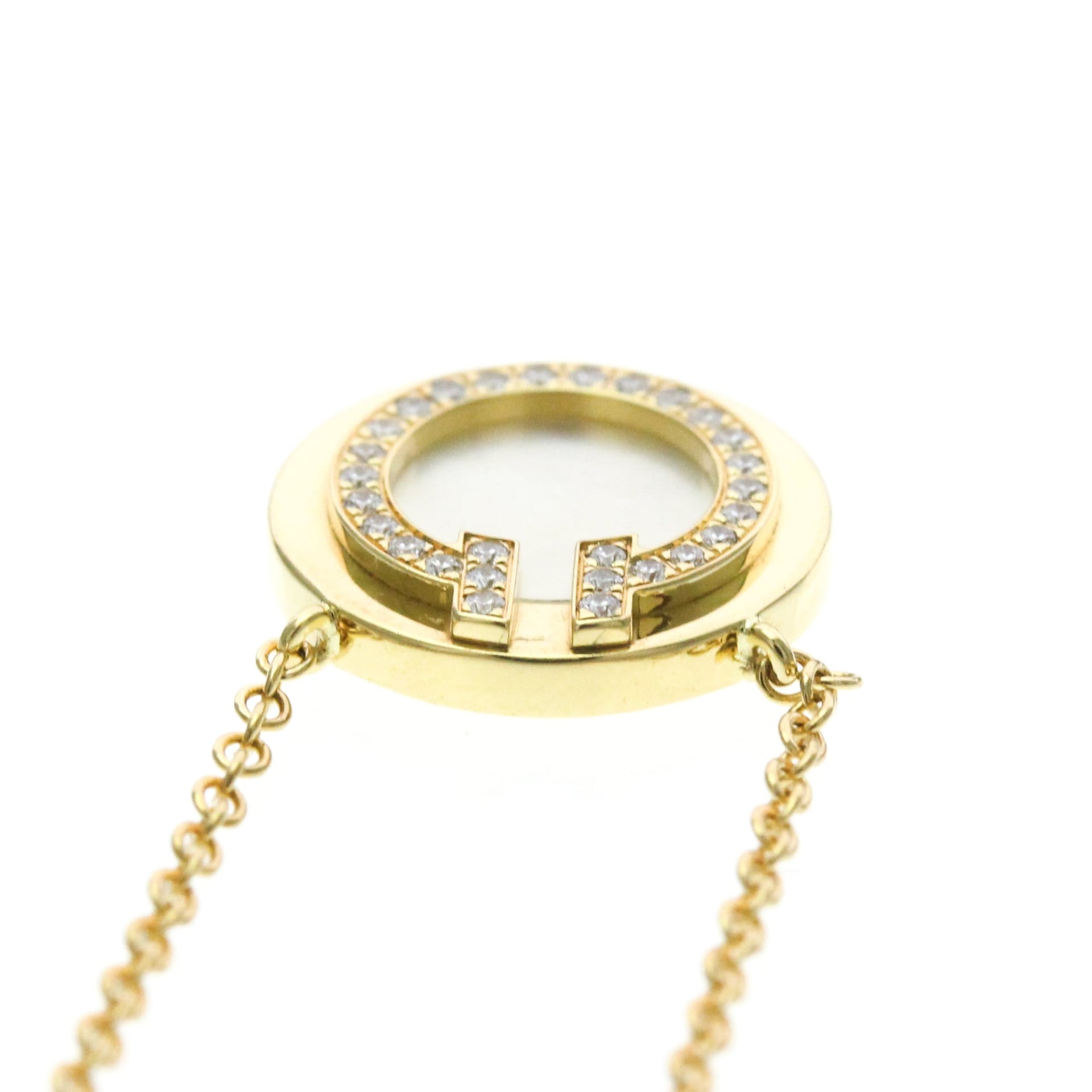 Tiffany T TWO Circle Diamond Necklace Mini Model Yellow Gold (18K) Diamond 6