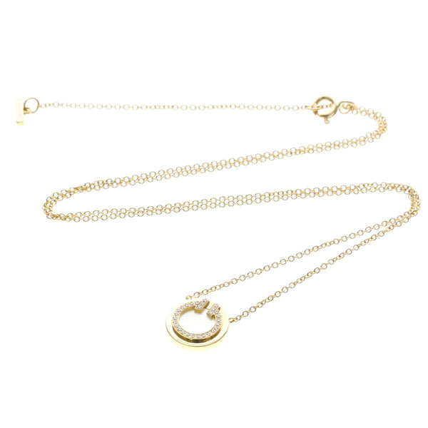 Tiffany T TWO Circle Diamond Necklace Mini Model Yellow Gold (18K) Diamond 14