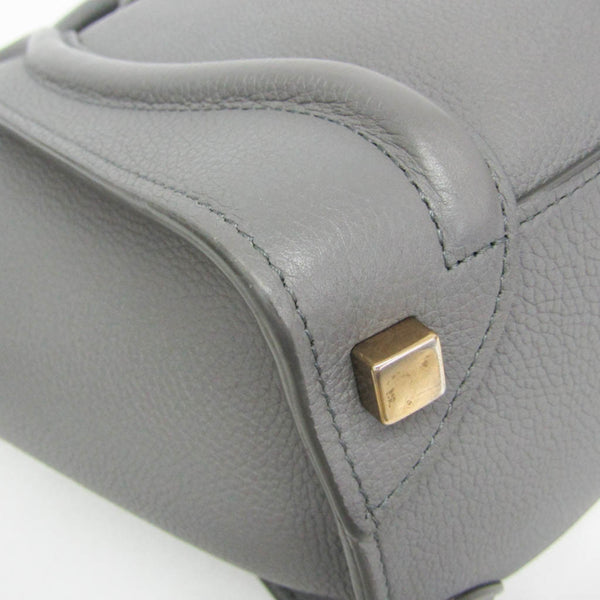 Celine Luggage Micro Shopper 167793, leren handtas voor dames, grijs 4