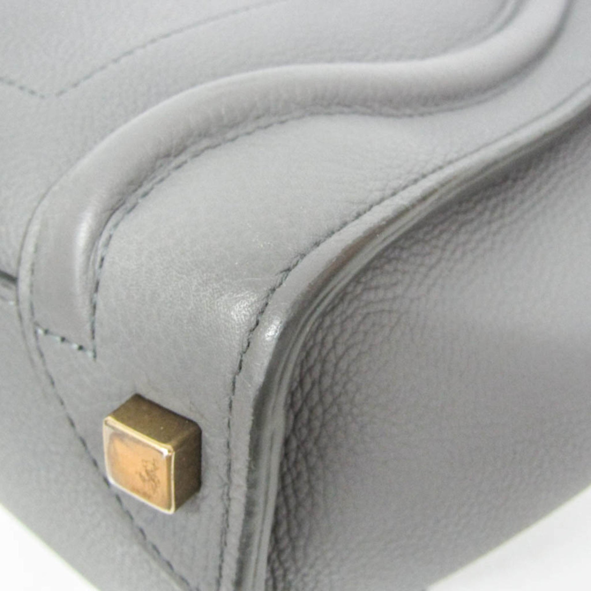 Celine Luggage Micro Shopper 167793, leren handtas voor dames, grijs 5