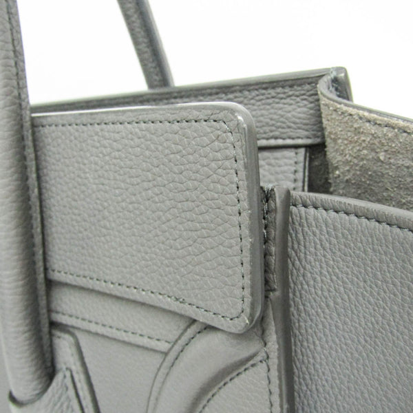 Celine Luggage Micro Shopper 167793, leren handtas voor dames, grijs 8