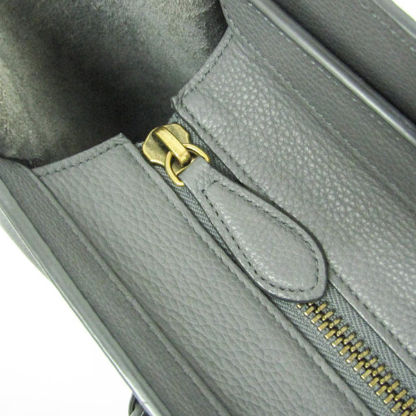 Celine Luggage Micro Shopper 167793, leren handtas voor dames, grijs 11