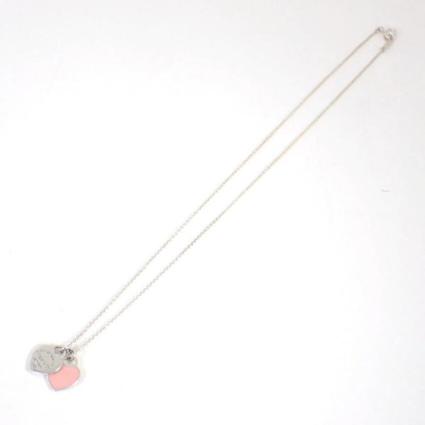 TIFFANY & Co. 925 roze geëmailleerde Return to Tiffany-hanger met label en dubbel hart 8