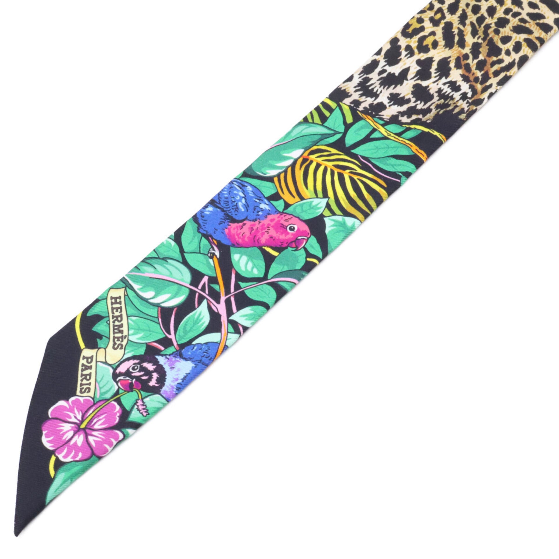 HERMES JUNGLE LOVE Silk Twilly Scarf 5