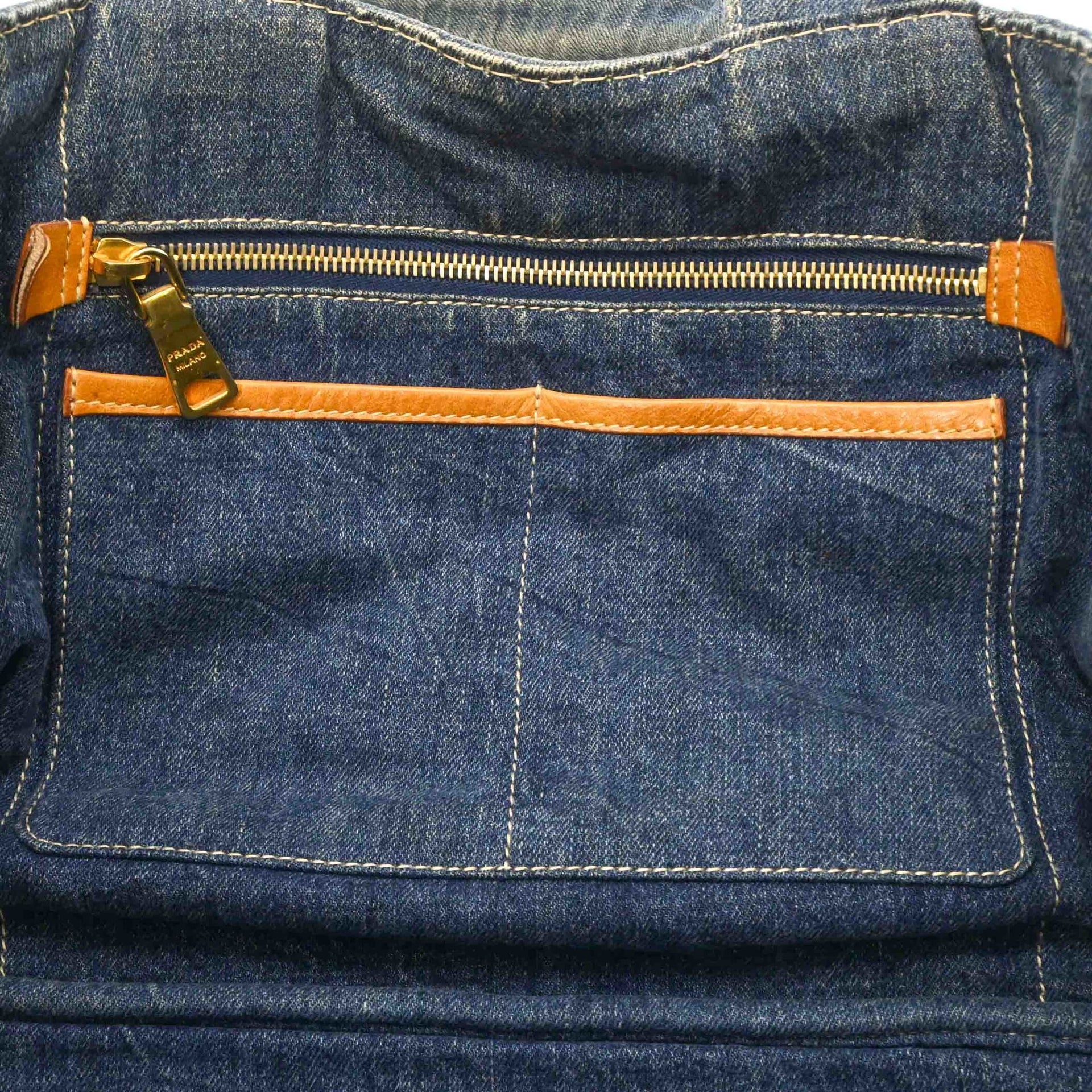 PRADA Canapa 40-denimdraagtas, schouderhandtas voor dames 13